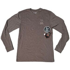 OC Realtree Long Sleeve Shirt Medium‎ Brown Deer Skull Graphic T-Shirt (AG)
